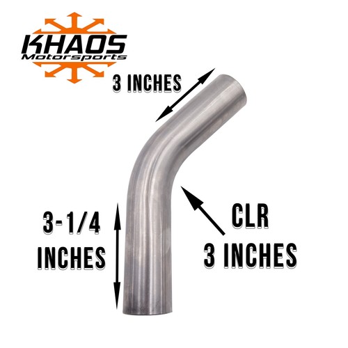 1.5" 45 Degree Exhaust Mandrel Bend 304 Stainless Steel 16ga Headers USA SS - Bild 2 von 6