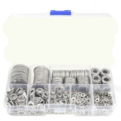 Boxed 580PCS 9 Sizes Stainless Steel Flat Washers Assorted Car Accessories Set   - Picture 1 of 8