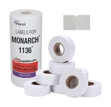 White Pricing Labels for Monarch 1136 Price Gun – 8 Rolls, 14,000 Price Ma