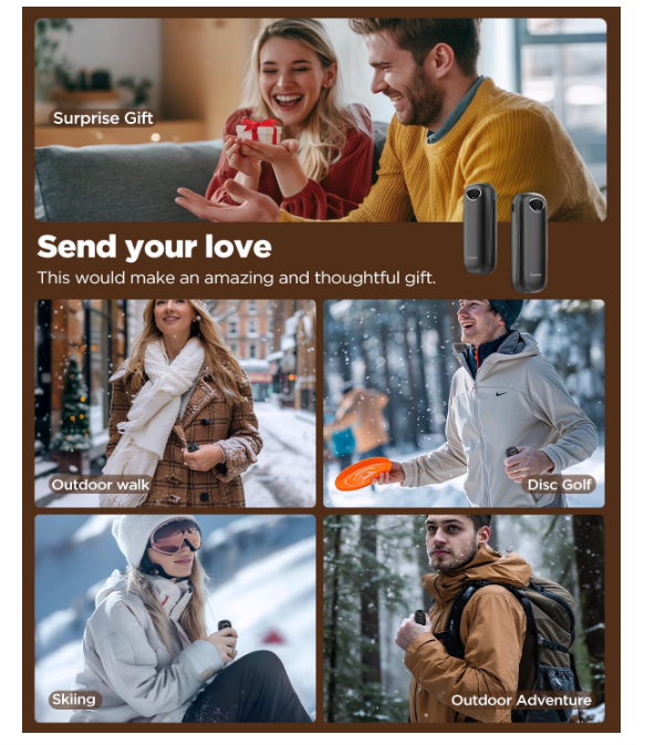 EasyAcc Rechargeable Hand Warmers 2 Pack,10000mAh Electric AI Hand Warmers