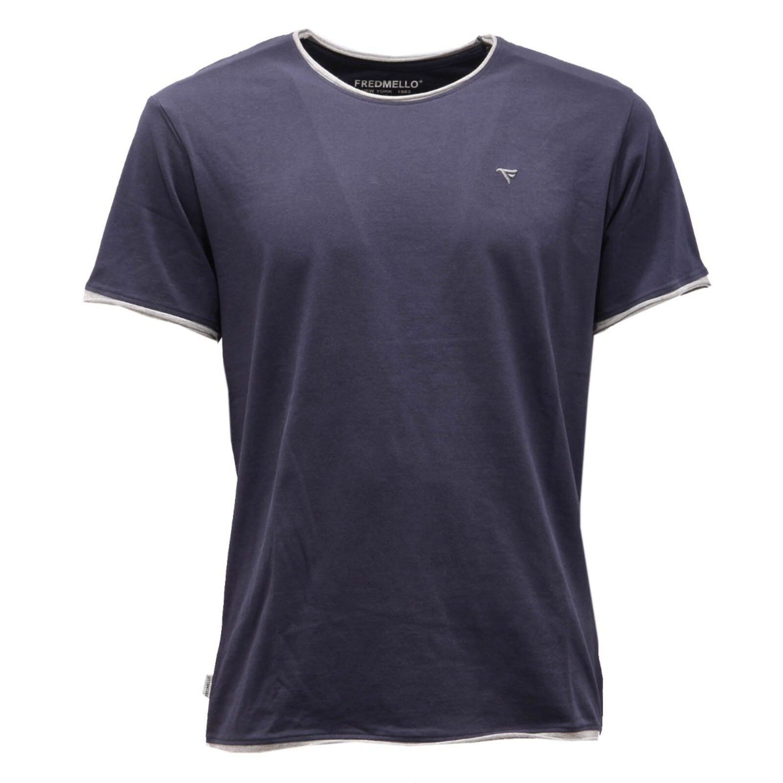 3106AH maglia uomo FRED MELLO синяя хлопковая футболка мужская