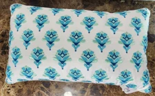 Sky Hailey Embroidered Floral Decorative Bed Pillow 14 x 24" Blue Teal