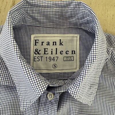 Frank & Eileen Paul Blue Checker 2 Ply Cotton Shirt S EUC | eBay