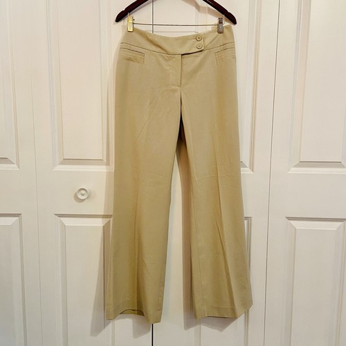 Rafaella Women's Tan Wide Leg Stretch High Rise Unlined Pants Size 10 Classic - Picture 2 of 8