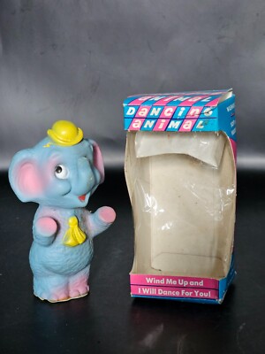 Vintage Dancing Animal Mechanical Toy Elephant Wind Up 1960s  Working