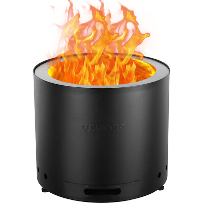 VEVOR Smokeless Fire Pit Stove Bonfire 15-28 in Dia Wood Burning Stainless Steel