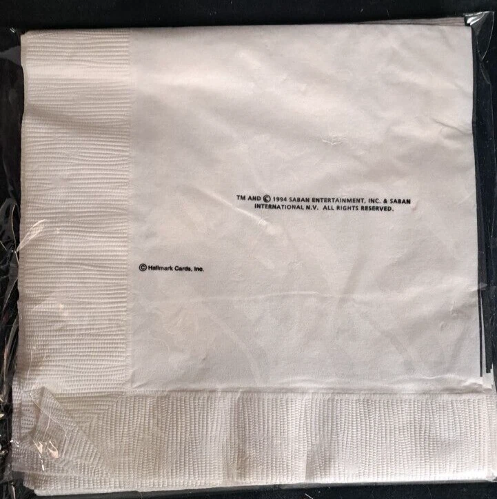 Servilletas Power Rangers Mighty Morphin 11 Fiesta de Cumpleaños 1994 Paquete Abierto LEER Foto 2 de 4