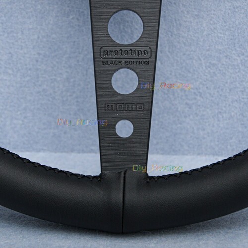MOMO Prototipo P5 Black Edition 350mm Genuine Leather Sport Steering Wheel - Picture 7 of 23