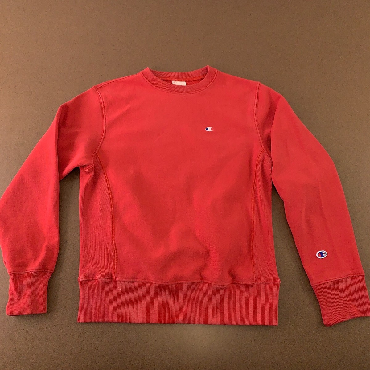 Champion Reverse Weave Men's Small Red C Logo Classic Crew Neck