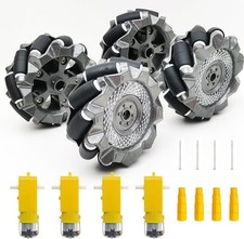 DIY Mecanum Robot Kit - 4WD Omnidirectional Wheels  Motors 4Pcs Wheels,...