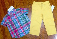 POLO RALPH LAUREN AUTHENTIC BABY BOYS BRAND NEW ORIGINAL 2Pc SET Size 12M, NWT