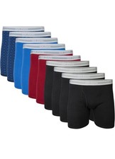 Gildan mens Underwear Boxer Briefs, 10 pack Size M Black, Garnet, Royal, Diamond