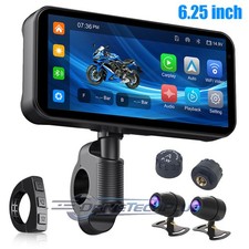 6.25" Waterproof Touch Screen Motorcycle Wireless CarPlay Android Auto GPS TPMS