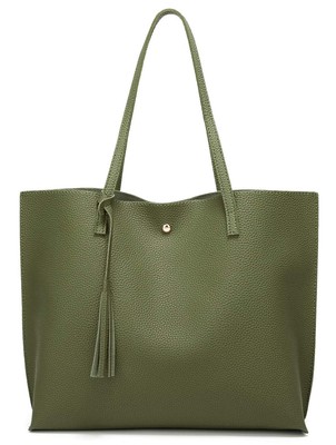Women's Soft Faux Leather Tote Shoulder Bag from, Big Capacity Tassel Handbag...