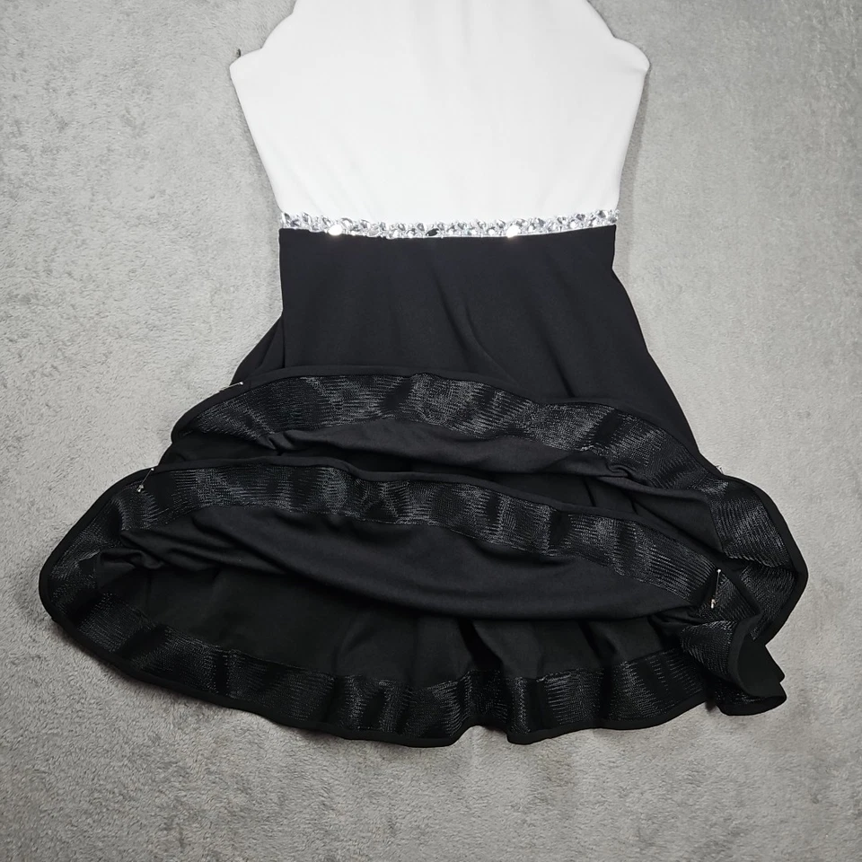 Vestido Speechless Niños Niñas En Capas Formal Negro Blanco Slvless Estrás Talla 16 Foto 3 de 4