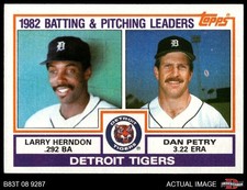1983 Topps #261 Larry Herndon / Dan Petry Tigers Leaders & Checklist 7.5 - NM+