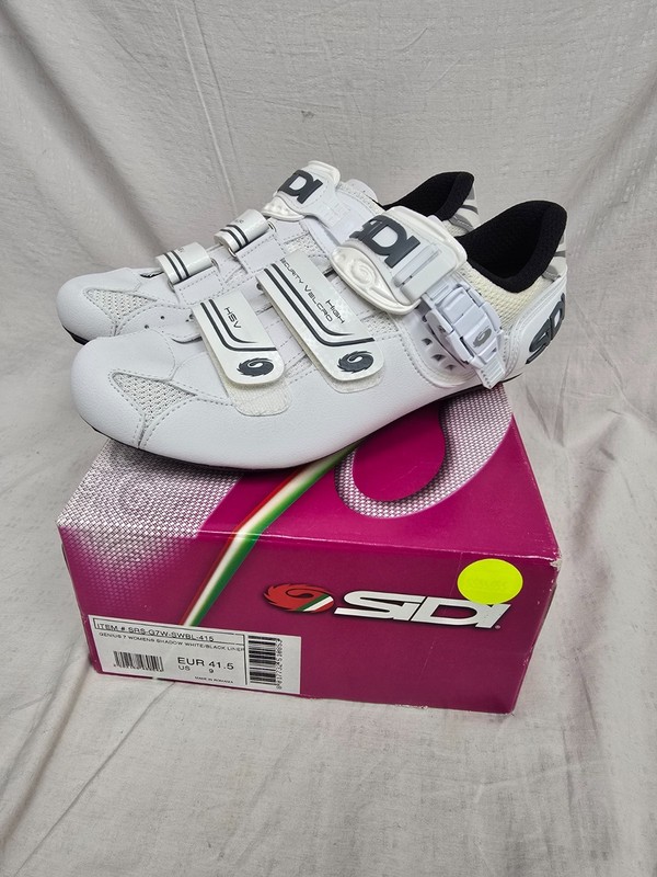 Sidi Genius 7 Carbon Cycling Shoes Bicycle White/Black Women's 41.5 EU/9 US SALE