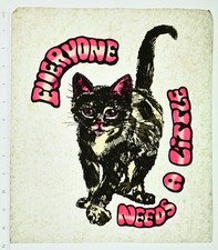 Original VINTAGE 1970s Heat Transfer | Everyone Needs A Little Cat