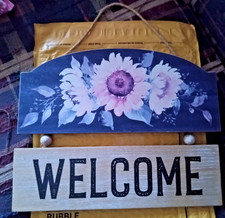Wood Hanging Welcome Sign New