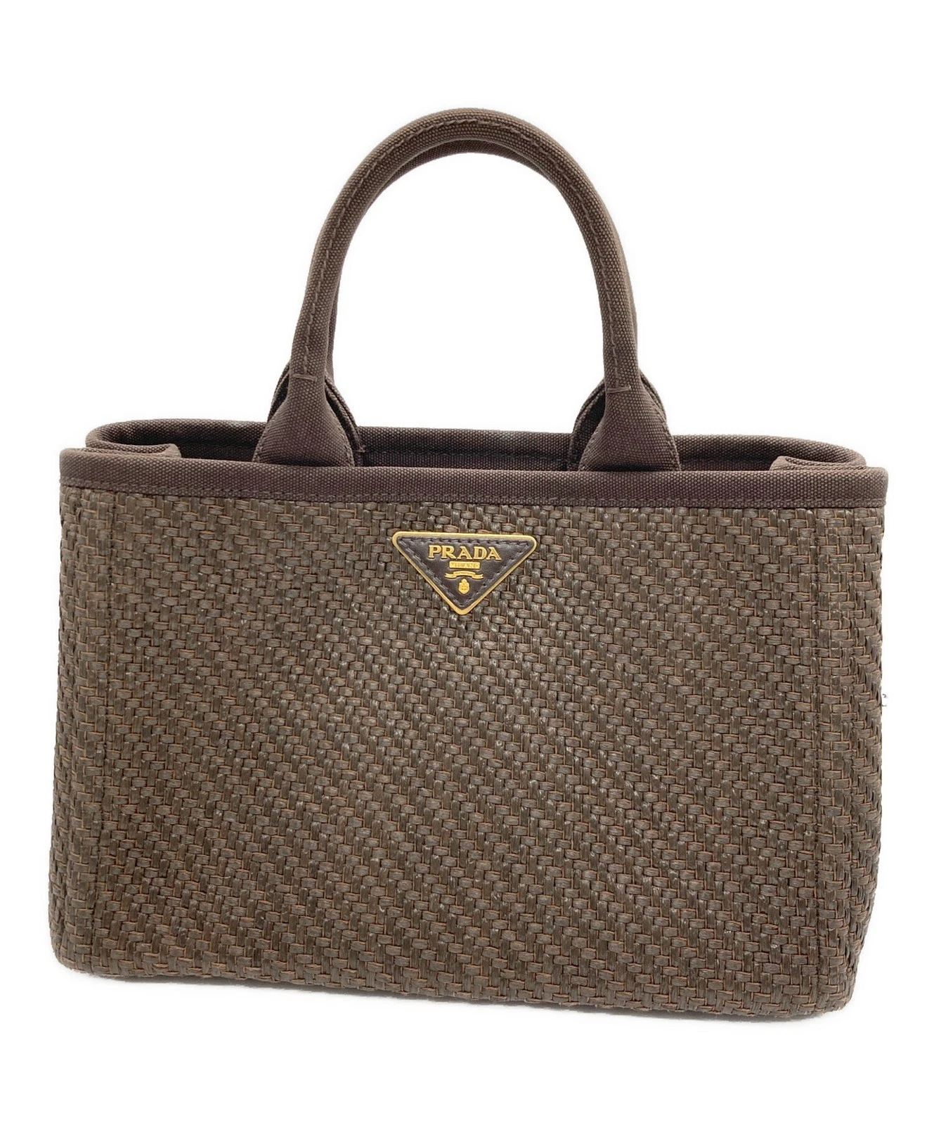 Prada — Prada Canapa Tote Bag Brown Shoulder Bag #TFB3603