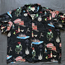 Paradise Found New Orleans Mardi Gras Bourbon St 4XL Hawaiian Shirt Magnum PI