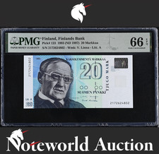 Finland 20 Markkaa 1993 (ND 1997) P 123 UNC PMG 66 EPQ NR 2nd TOP POP