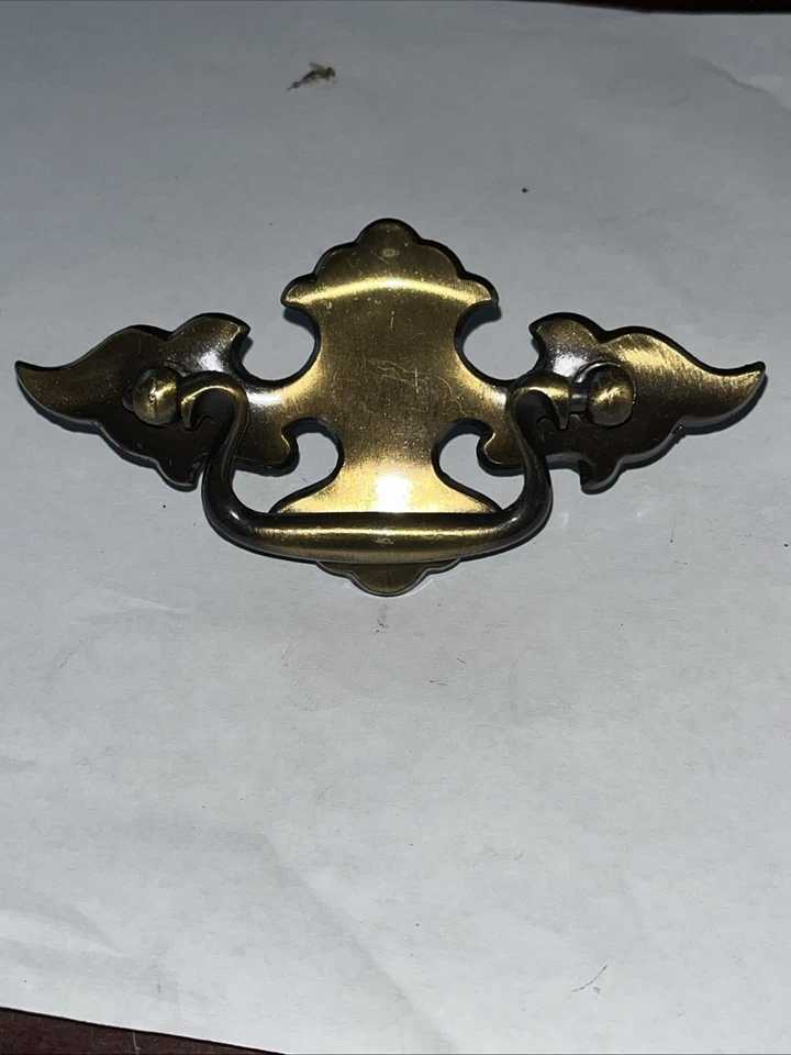 12-Vintage Amerock BP70612-AE Brass Batwing Drawer Drops Pulls Handles Free Ship - Image 2 of 3