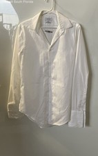 Calvin Klein Mens White Steel Slim Fit Non-Iron Dress Shirt Size 15 32/33 M