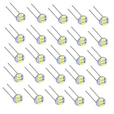 25PCS 12V Universal Fit 4.7mm Mini LED Bulbs 6000K Color Replacement For White