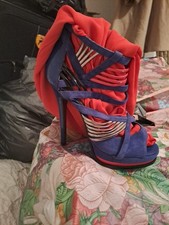 Carvela royal and electric blue suede strappy heel sandals, never worn
