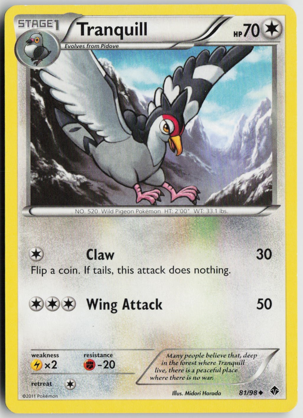 LP Tranquill 81/98 Uncommon Emerging Powers Pokemon