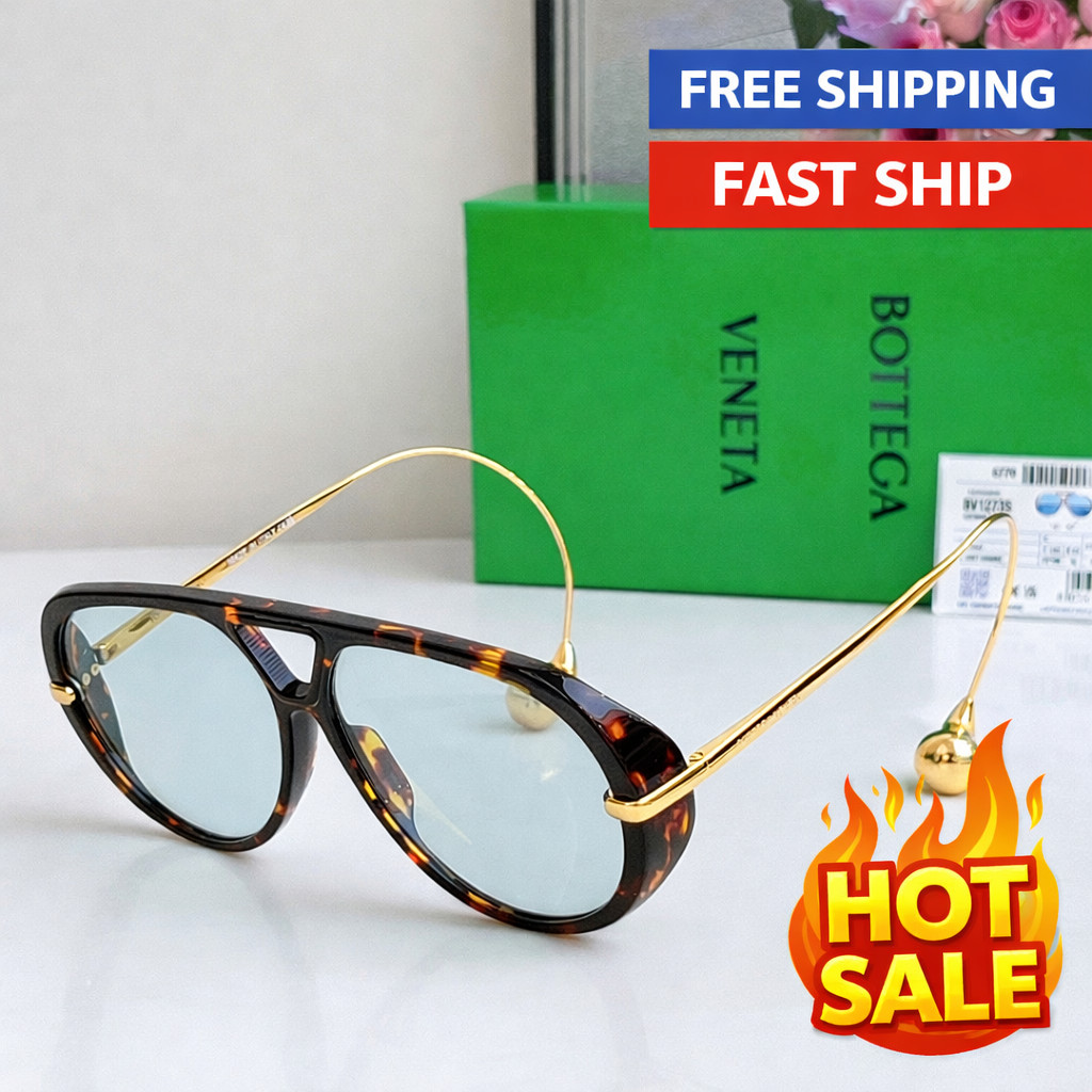 Bottega Veneta BV1273 Women's Sunglasses 63MM Tortoiseshell Frame Blue Lens