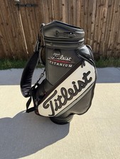 TITLEIST TITANIUM STAFF BAG 10” TOP 6 WAY GOLF BAG, BLACK / WHITE Vintage