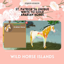 🐎 Wild Horse Islands🐎St. Patrick '26 Unique White to Gold Rainbow Star Arabian