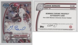 2024 Bowman U Chrome Prospect Refractor /299 Germie Bernard #PA-GBE Auto