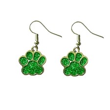 Cute Pair of Drop and Dangle Paw Print Earrings for Women