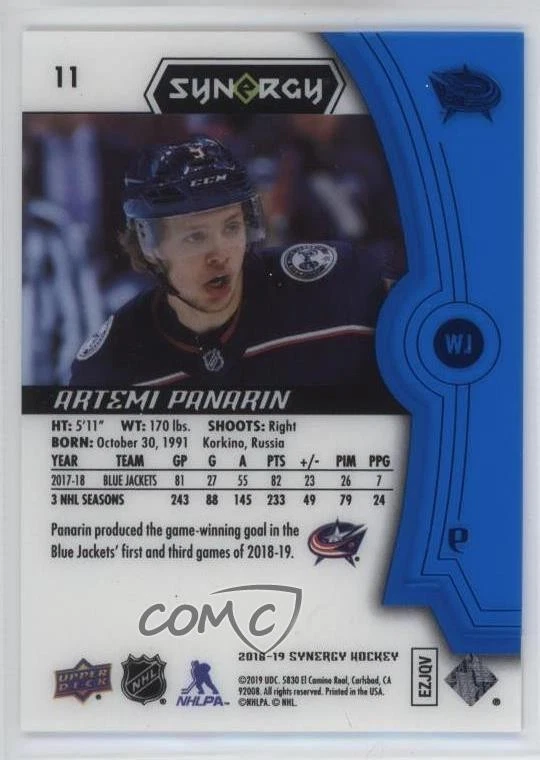 2018-19 Upper Deck Synergy Veterans Blue Artemi Panarin #11 - Image 2 of 2