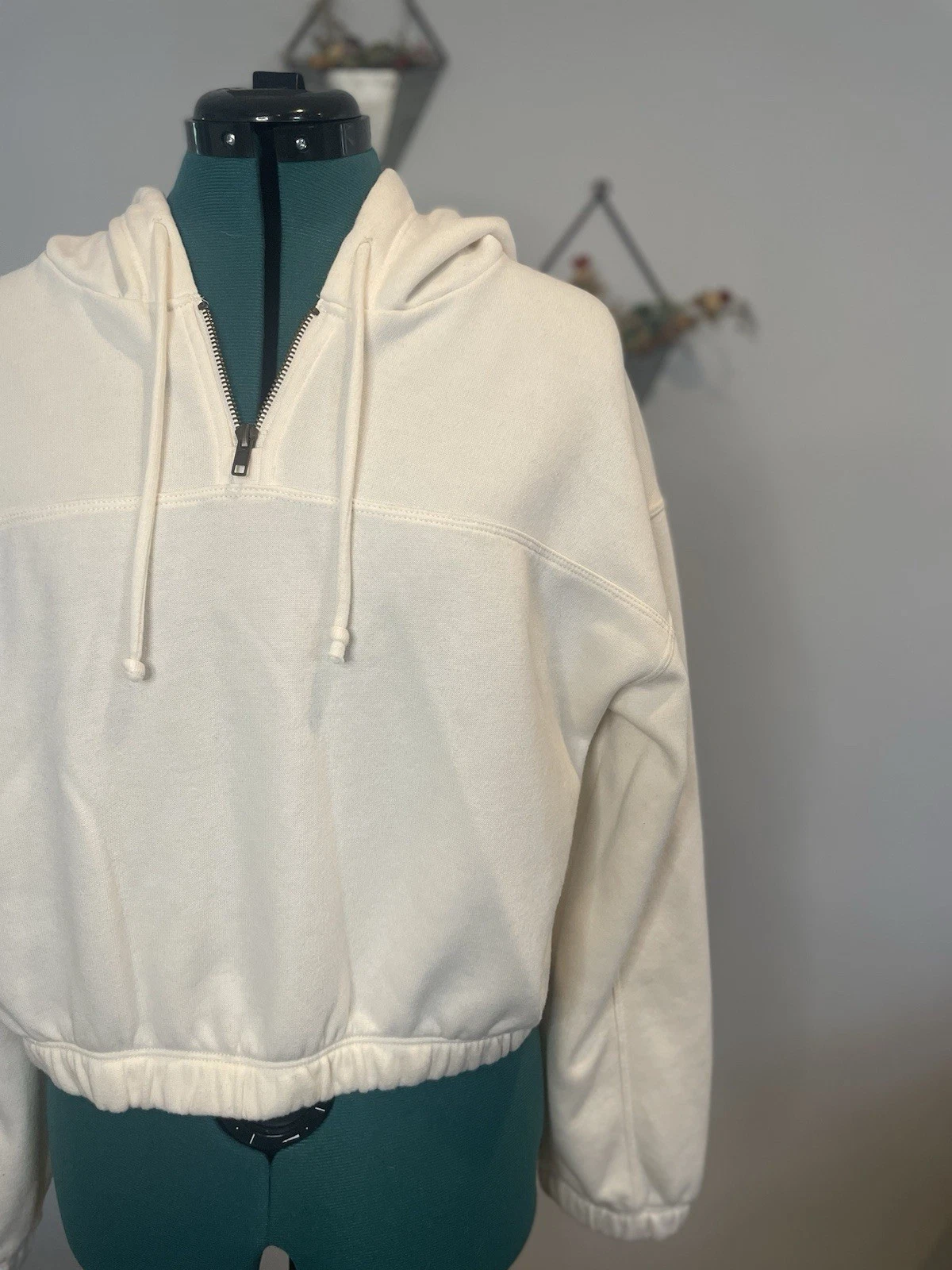 OFF WHITE Felpa con cappuccio manica lunga oversize Project Social T Cream taglia Large