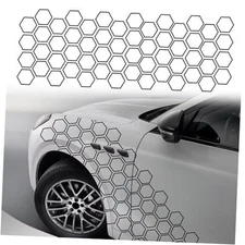  38''x12'' Honeycomb Car Side Body Stickers Hexagonal Graphics Decals Black