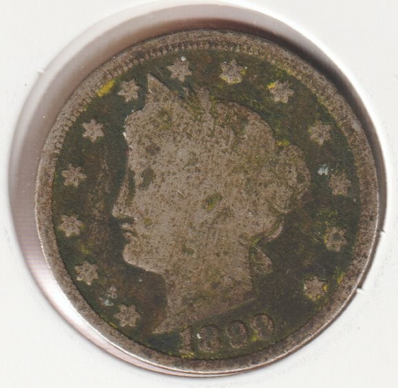 Rare 127 Year Old 1899 Barber Liberty V Nickel US Coin Collection Collectible