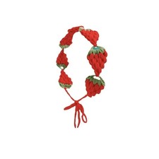 Crochet Strawberry Headband Wide Elastic Hair Band Women Scarf Girls Accessories