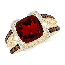 Garnet Gemstone 925 Silver Daughter New Solitaire with Accents Ring Jewelry