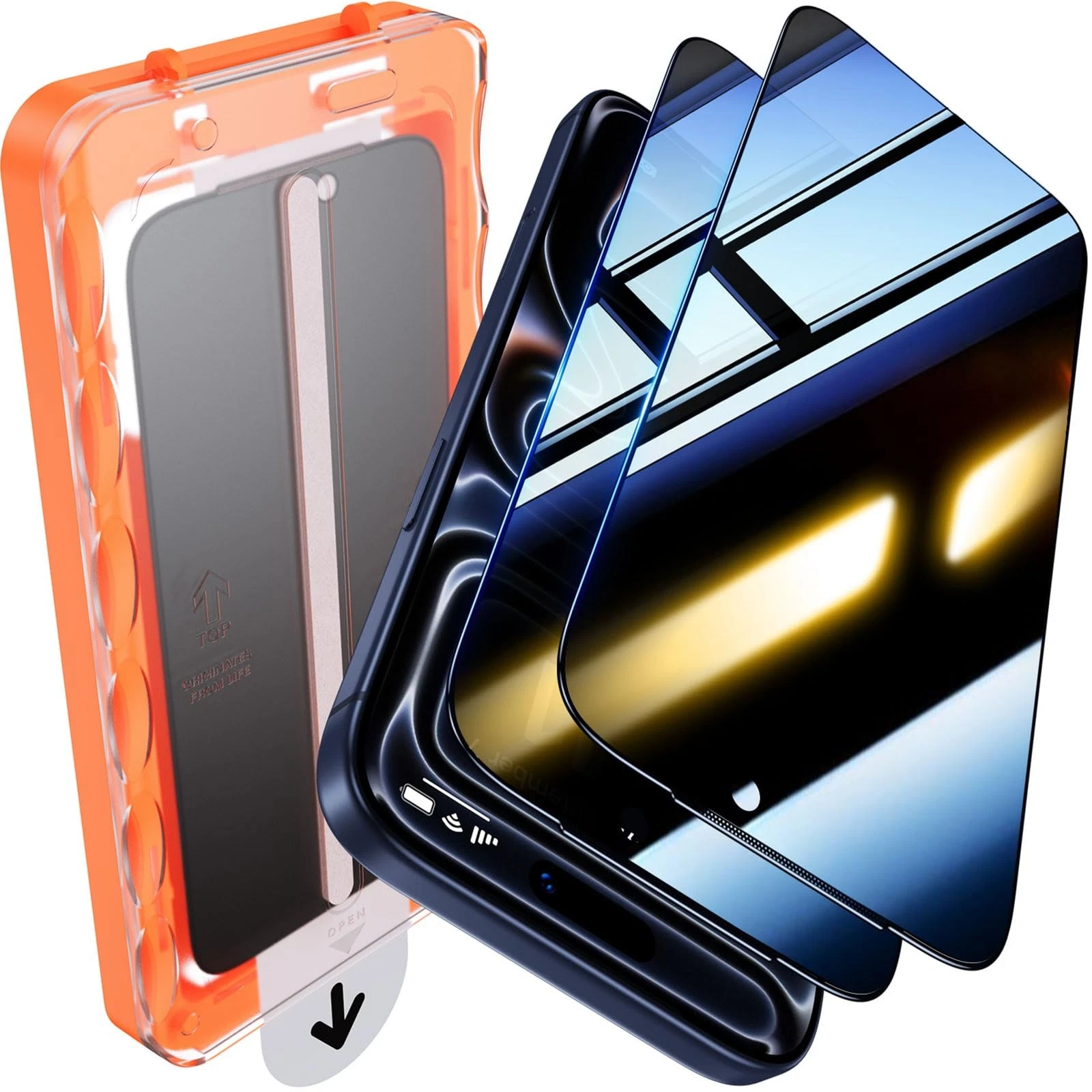 2 Pack for iPhone 17 Pro Privacy Screen Protector - [Military Grade Shatterpr...