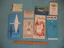 Rare 50s Pan American packet w/ Boeing 377 Stratocruiser Emergency Instructions+