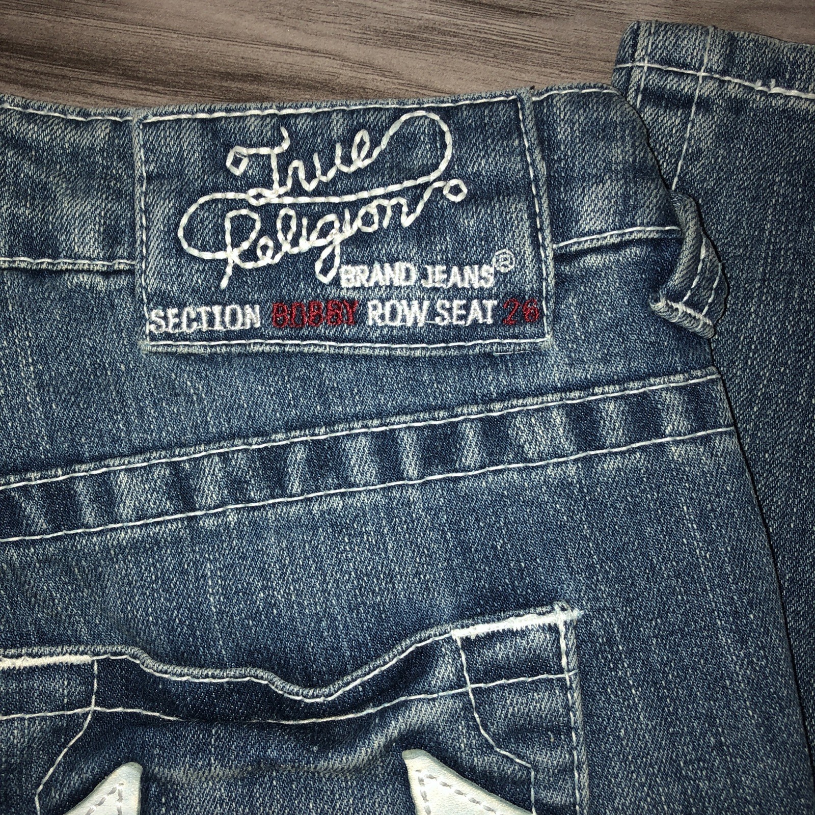 True Religion Vintage Y2K Low Rise Straight Leg Jeans Made USA Size 26 thumbnail 7