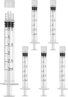 3mL Sterile Luer Lock Syringe Without Needle,Individually Wrapped, Leak-Proof Sa