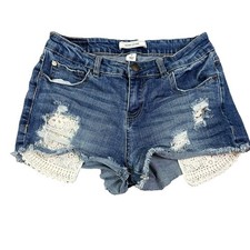 Adam Levine Lace Pocket Distressed Jean Shorts Size 26 / 3