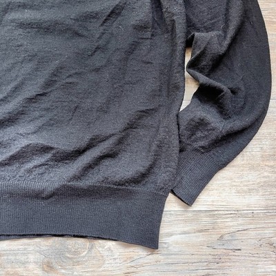 Emporio Armani Black Knit Sweater Made in Italy Size 52 Luxury