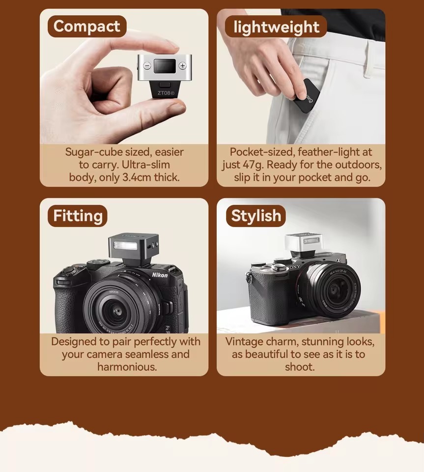 ZENIKO ZT08 Mini TTL Camera Flash Light Speedlite for Canon Nikon