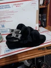 UGG Fluff Yeah Slide Women Black Sheepskin Slingback Slipper Size 9